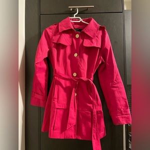 Hot Pink Guess Pea Coat with Ruffles